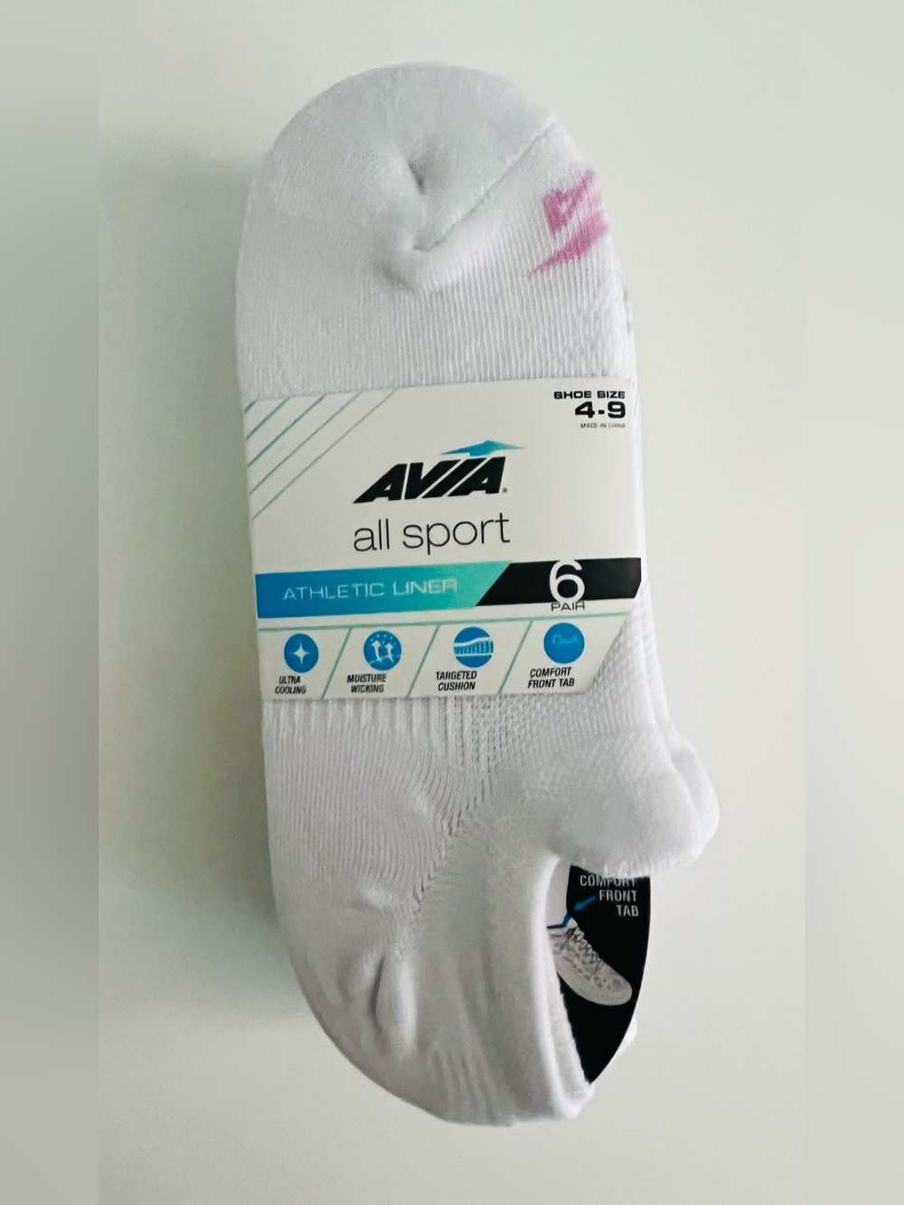 AVIA All Sport Women’s White Athletic Liner Socks - 6 Pair